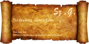 Szénásy Gusztáv névjegykártya